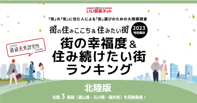 石川県の「街の幸福度 ＆ 住み続けたい街ランキング２０２３」が発表！