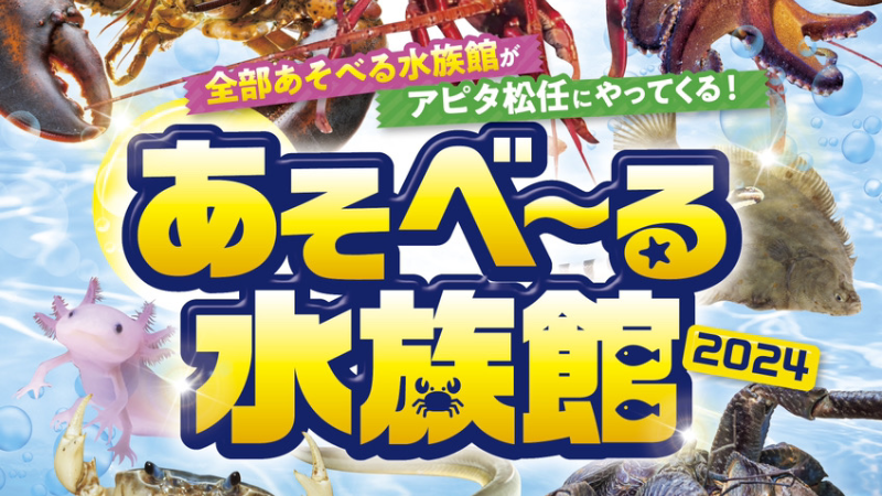 【3/20(水・祝)】あそべ～る水族館2024@アピタ松任店 ~全部遊べる水族館がアピタ松任にやってくる！~