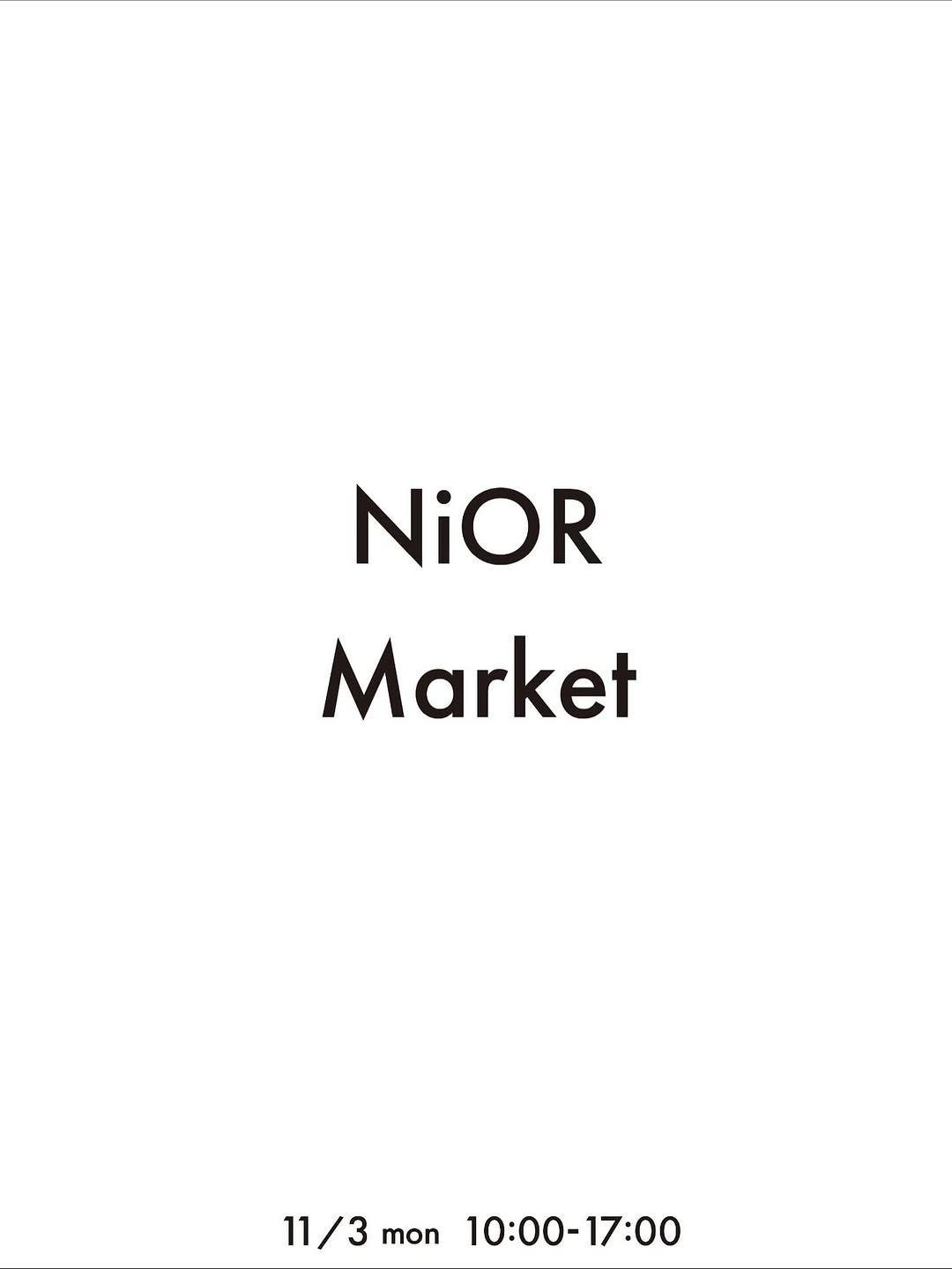 【11/3(月・祝)】NiOR Market@野々市市