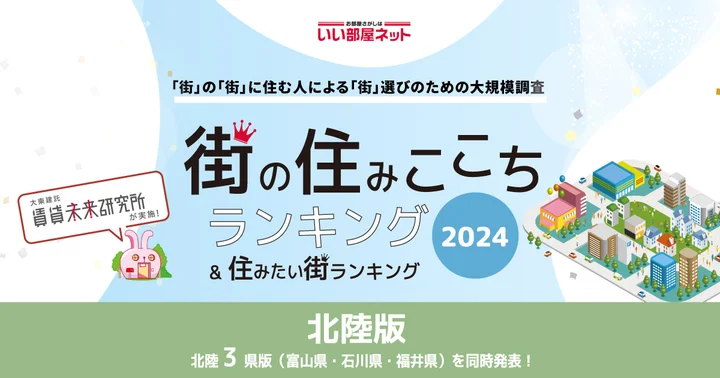 石川県の「街の住みここち＆住みたい街ランキング２０２４」が発表！