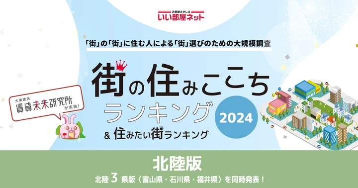 石川県の「街の幸福度 ＆ 住み続けたい街ランキング2024」が発表！